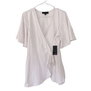 NWT Eloquii White Wrap Top Sz:14